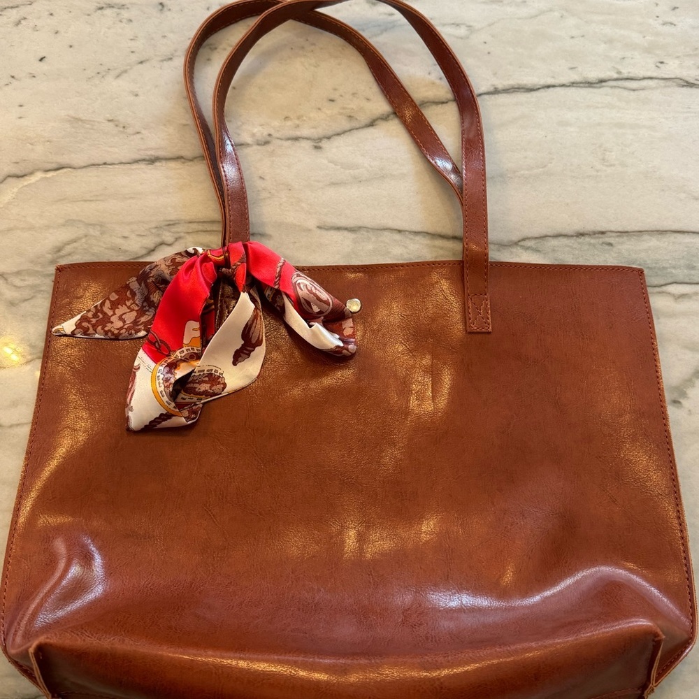 Women's Soft Faux Leather Tote Shoulder Bag
